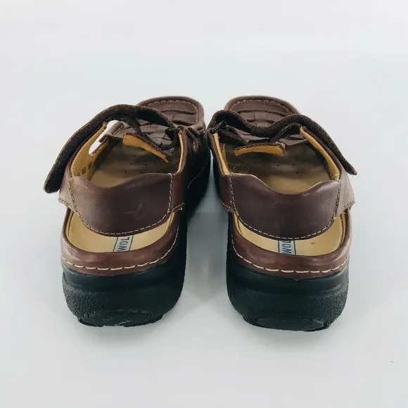 Wolky Men's Leather Sandals Velcro Closure Brown Size 40