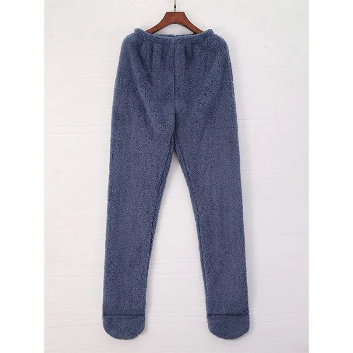 Women Coral Fleece Socks Leggings Winter Warm Sleepwear