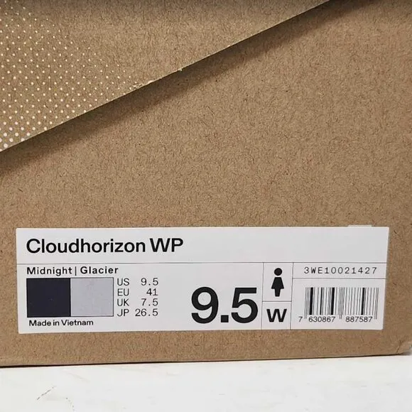 Women's 9.5 ON Cloudhorizon WP waterproof hiking shoes sneakers Midnight Glacier