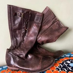 Women’s Bed Stu Brown Leather Mid Calf Soft Leather Boots
