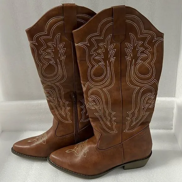 Women's Cowboy Boots Mid Calf Cowgirl Boots