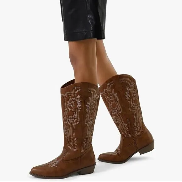 Women's Cowboy Boots Mid Calf Cowgirl Boots