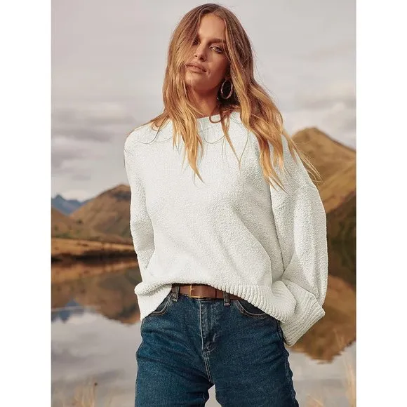Women's Crewneck Long Sleeve Oversized Warm Pullover Sweater Top