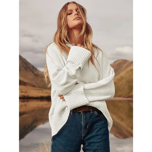 Women's Crewneck Long Sleeve Oversized Warm Pullover Sweater Top
