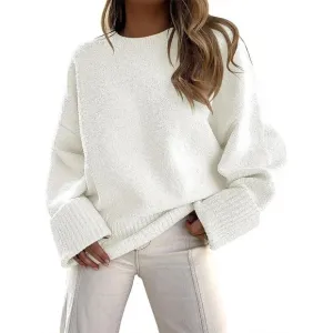 Women's Crewneck Long Sleeve Oversized Warm Pullover Sweater Top