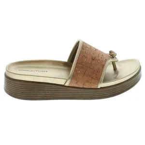 Women's Donald Pliner Sandals, Size 9.5M, Gold/Brown Leather
