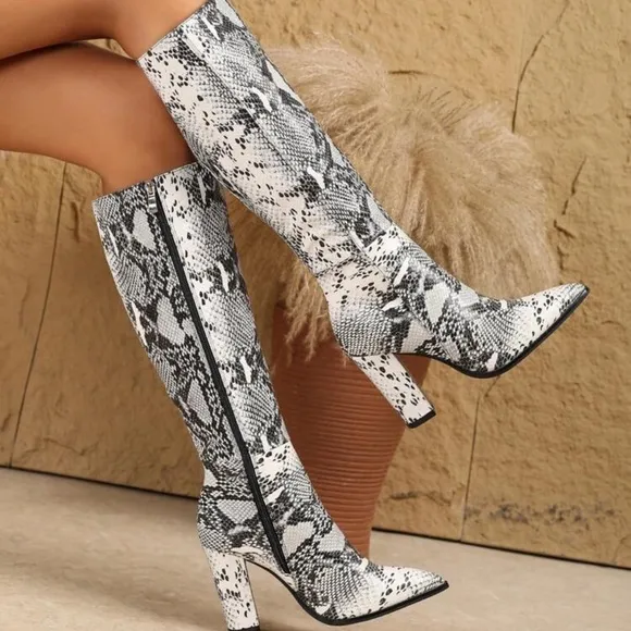Women's Fashion Knee-High Boots High Heels Zipper Casual Strolling Autumn/Winter
