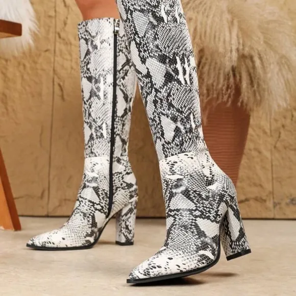 Women's Fashion Knee-High Boots High Heels Zipper Casual Strolling Autumn/Winter