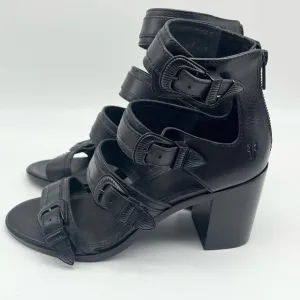 Womens Frye Danica Gladiator Sandals Western Buckle 3” Block Heel Back Zipper 7M
