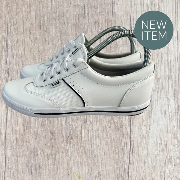 Women’s Keds Courty Core Lace Up White Leather Sneaker, Size 8 1/2. Brand New!