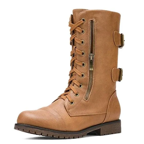 Women's Lace Up Mid Calf Boots