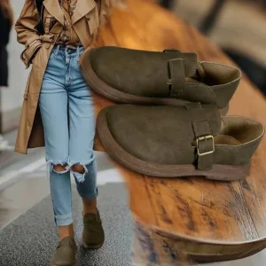Women's New Vintage ,PU  Leather Flats, Thick Sole, Soft Material