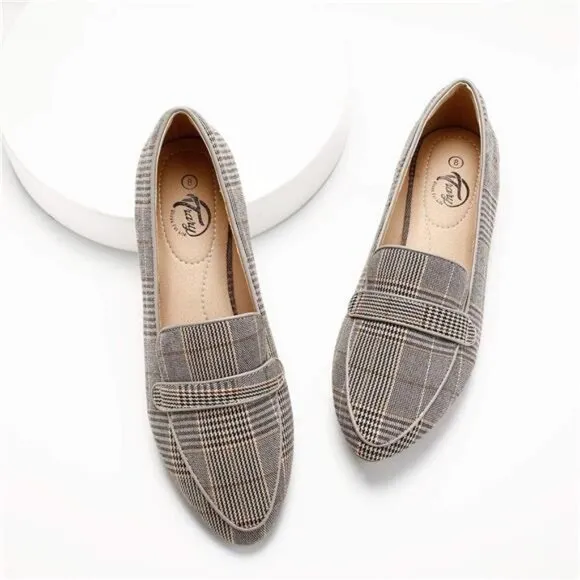 Women's Penny Loafers - Pointed Toe Flats for Office, Wedding, Driving, Comfort