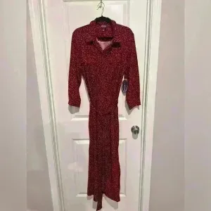 WOMENS SCOOP ANIMAL PRINT BELTED MAXI SHIRT DRESS, RED/NAVY Sz XXL(20)