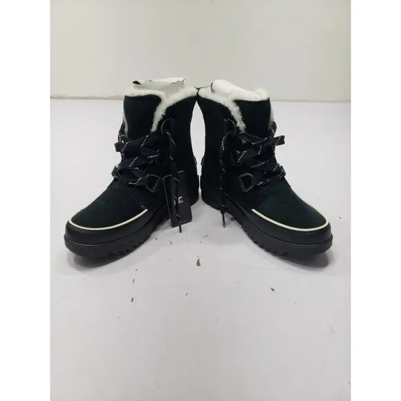 Women's Sorel Tivoli IV WP Waterproof Black Boots Size 7 Lace Up Mid Calf