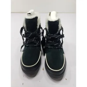 Women's Sorel Tivoli IV WP Waterproof Black Boots Size 7 Lace Up Mid Calf