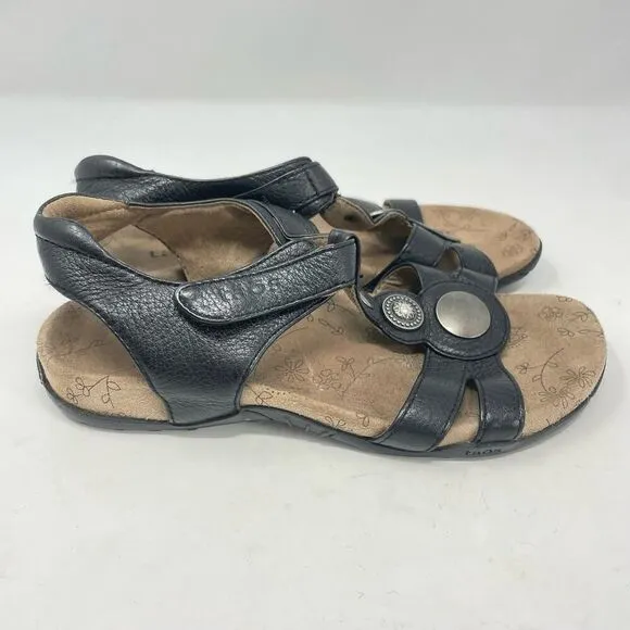 Women's Taos Black Leather Sandals sz. 6