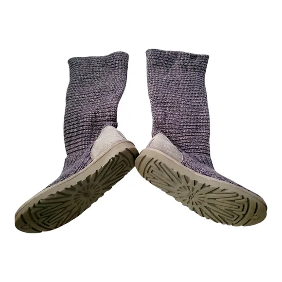 Women's Ugg Cardy Grey Knit Pullover Sweater Boots 7M