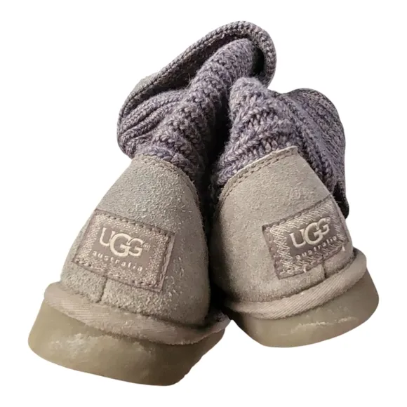 Women's Ugg Cardy Grey Knit Pullover Sweater Boots 7M