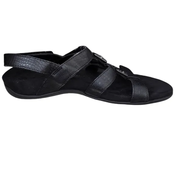 Women's Vionic Black Amber Sandals, Size 7, Arch Support, EUC