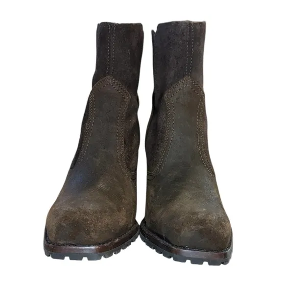 Woolrich Kiva Brown Ankle Boots Chunky Heel and Rugged Sole Women’s Size 8.5