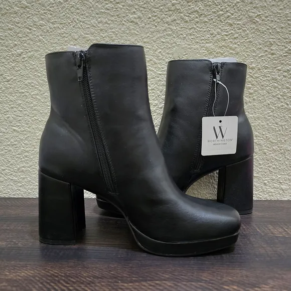 Worthington NWT Women's Chunky Heel Booties Ankle Boots - Size 6.5