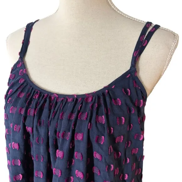 XiRENA Rhode Dress XS moonset navy blue purple polka dot midi sundress tank