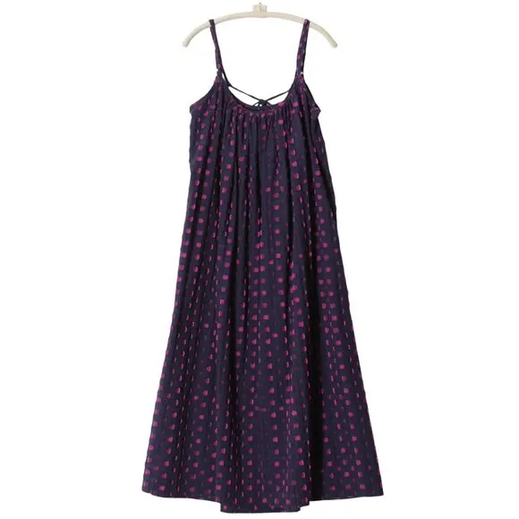 XiRENA Rhode Dress XS moonset navy blue purple polka dot midi sundress tank