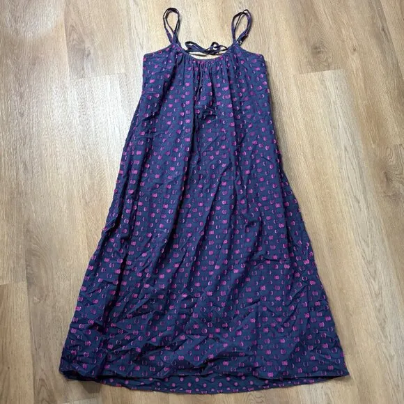 XiRENA Rhode Dress XS moonset navy blue purple polka dot midi sundress tank