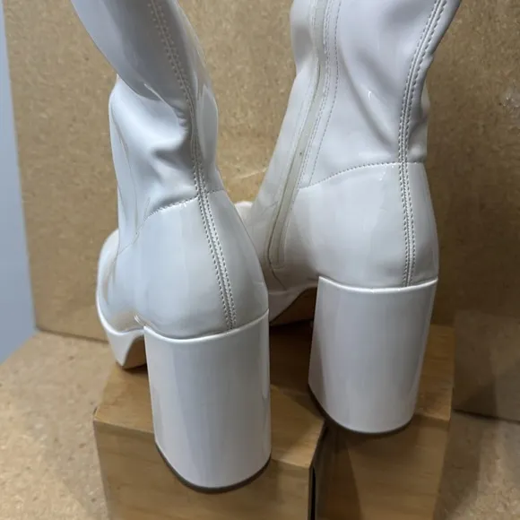 Y2K-Inspired Square Toe Platform Chunky Heel Boots (TS6)