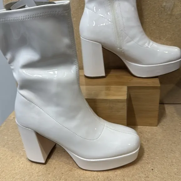Y2K-Inspired Square Toe Platform Chunky Heel Boots (TS6)