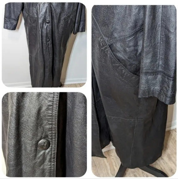 Y2K MATRIX VTG Wilson's Leather Womens Black Blazer Coat Size Women's Size Large