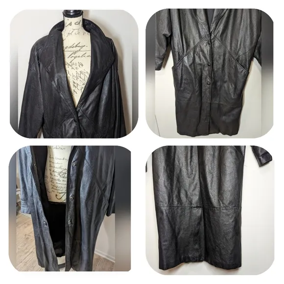 Y2K MATRIX VTG Wilson's Leather Womens Black Blazer Coat Size Women's Size Large