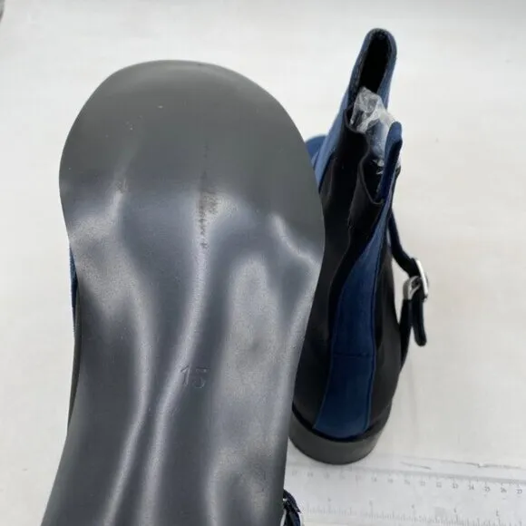 YDN Women Fashion Round Toe Slip On Stretch Ankle Booties Chic Blue Black Shoes