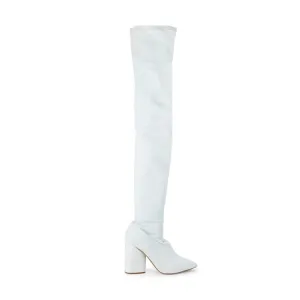 YEEZY Women's Over-the-knee Stretch Canvas Boots In Bleached Denim NWT - 5.5/6