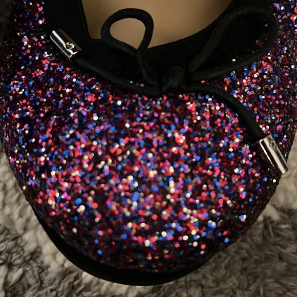 Yosi Samra foldable flats, purple glitter, size 8 NEW!