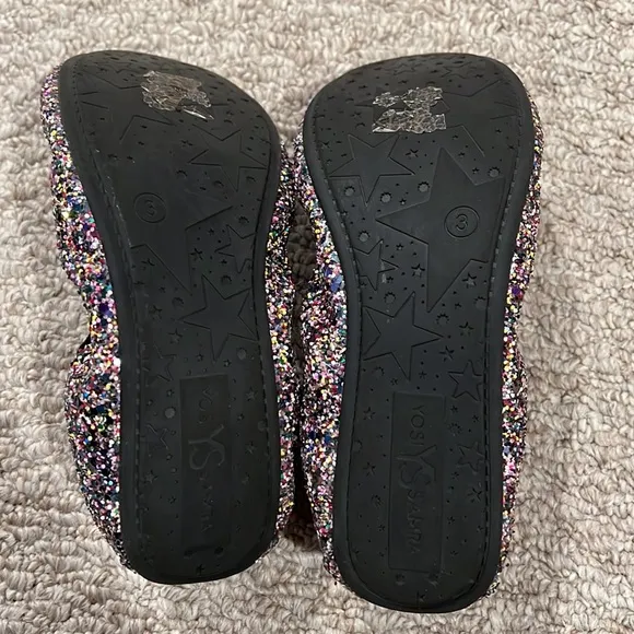 Yosi Samra girls rainbow glitter shoes, size 3 EUC!