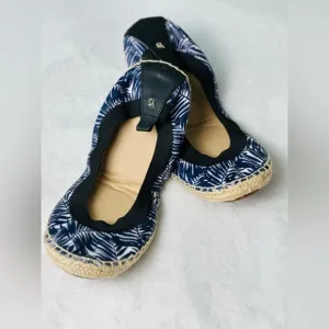 Yosi Samra Lara Espadrille Foldable Ballet Flats Size 8