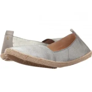 Yosi Samra Liv Espadrille Silver Foldable Casual Flats Glimmer Slip on Shoes 10