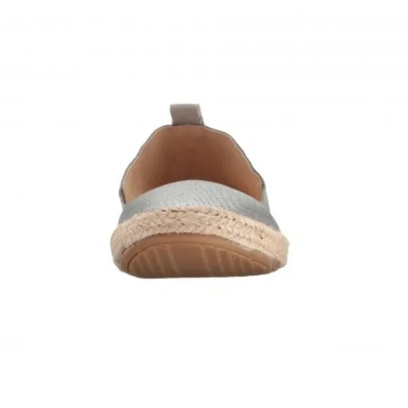 Yosi Samra Liv Espadrille Silver Foldable Casual Flats Glimmer Slip on Shoes 10