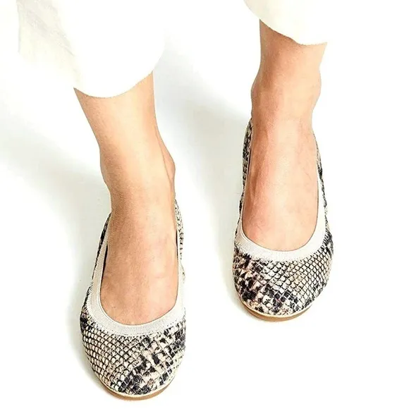 Yosi Samra Samara 2.0 - Ballerina Style snakeskin foldable flats