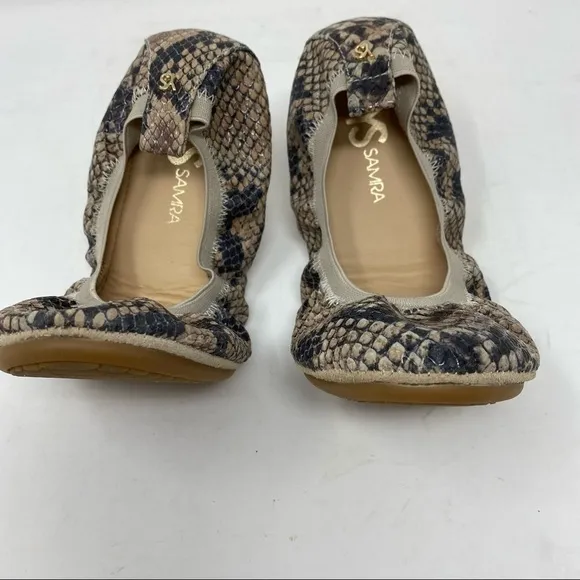 Yosi Samra Samara 2.0 - Ballerina Style snakeskin foldable flats