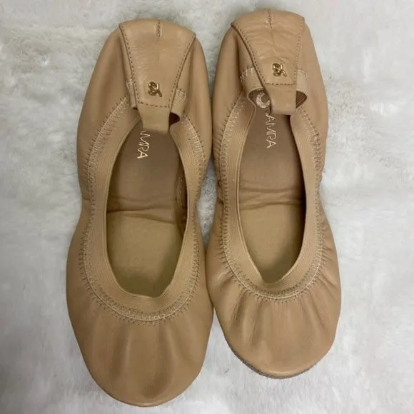Yosi Samra Samara Foldable Ballet Flat in Ballet Pink Leather, size‎ 7