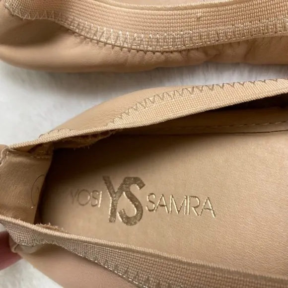 Yosi Samra Samara Foldable Ballet Flat in Ballet Pink Leather, size‎ 7