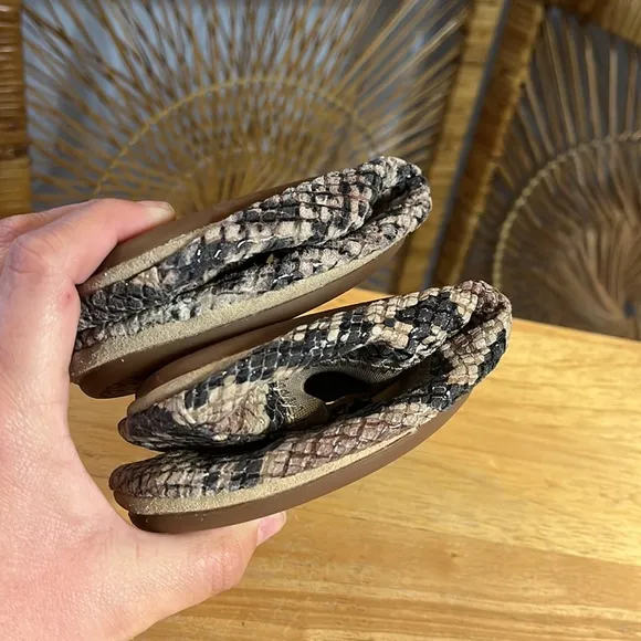 Yosi Samra Snakeskin Pattern Samara Foldable Flats - Size 7