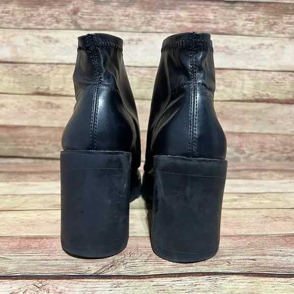 Zara Black Leather Chunky Boots