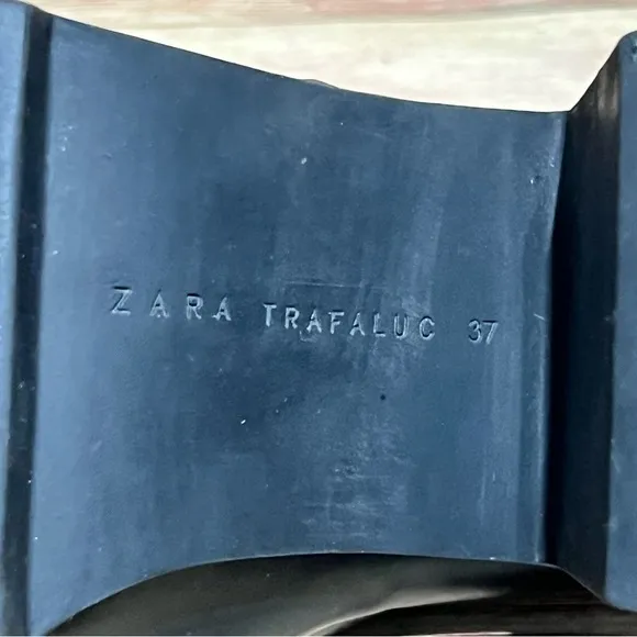 Zara Black Leather Chunky Boots
