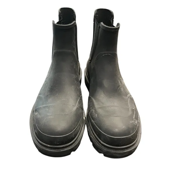 ZARA ELASTICATED RAIN BOOTS BLACK W 10.5/M 9.5‎ Unisex