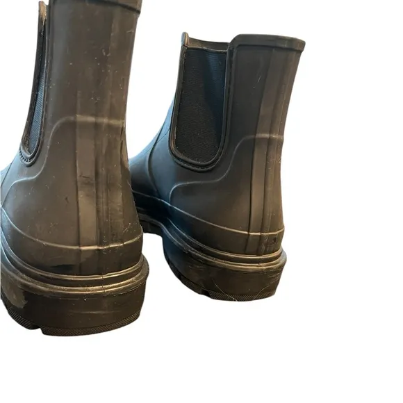 ZARA ELASTICATED RAIN BOOTS BLACK W 10.5/M 9.5‎ Unisex