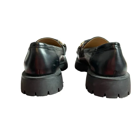 Zara FAUX PATENT LEATHER PENNY LOAFERS